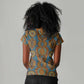 Tribal Earth African Ankara Pattern Women V-Neck T-Shirt