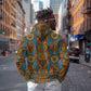 Tribal Earth African Ankara Pattern Zip Hoodie