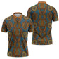Tribal Earth African Ankara Pattern Zipper Polo Shirt