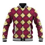 Ruby Gold African Ankara Pattern Baseball Jacket