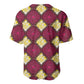 Ruby Gold African Ankara Pattern Baseball Jersey