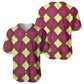 Ruby Gold African Ankara Pattern Baseball Jersey