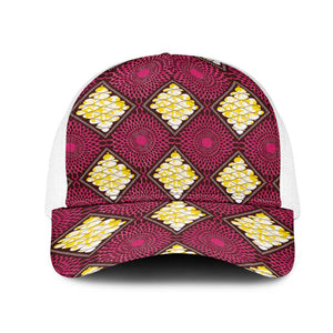 Ruby Gold African Ankara Pattern Baseball Net Cap