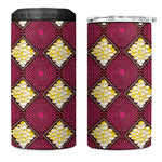 Ruby Gold African Ankara Pattern 4 in 1 Can Cooler Tumbler