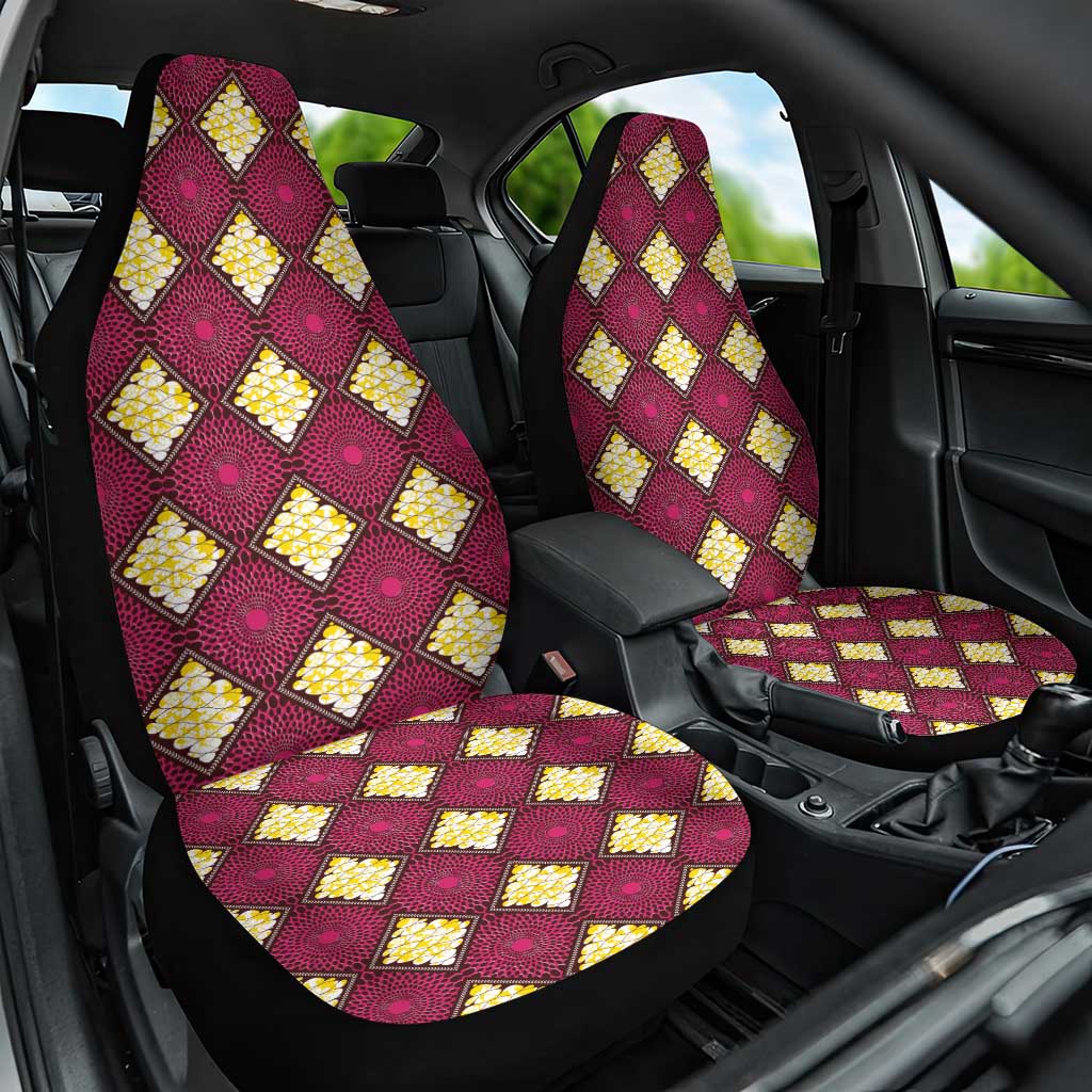 Ruby Gold African Ankara Pattern Car Seat Cover