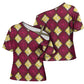 Ruby Gold African Ankara Pattern Cross Shoulder Shirt