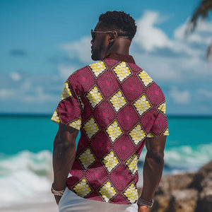 Ruby Gold African Ankara Pattern Hawaiian Shirt