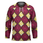 Ruby Gold African Ankara Pattern Hockey Jersey