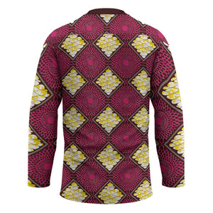 Ruby Gold African Ankara Pattern Hockey Jersey