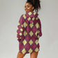 Ruby Gold African Ankara Pattern Hoodie Dress
