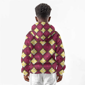 Ruby Gold African Ankara Pattern Kid Hoodie