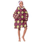 Ruby Gold African Ankara Pattern Kid Wearable Blanket Hoodie