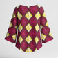 Ruby Gold African Ankara Pattern Kimono Sleeve Blouse