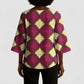 Ruby Gold African Ankara Pattern Kimono Sleeve Blouse