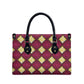 Ruby Gold African Ankara Pattern Leather Bag