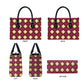 Ruby Gold African Ankara Pattern Leather Bag