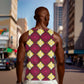 Ruby Gold African Ankara Pattern Men Tank Top