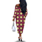 Ruby Gold African Ankara Pattern Off The Shoulder Long Sleeve Dress