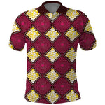 Ruby Gold African Ankara Pattern Polo Shirt