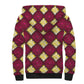 Ruby Gold African Ankara Pattern Sherpa Hoodie