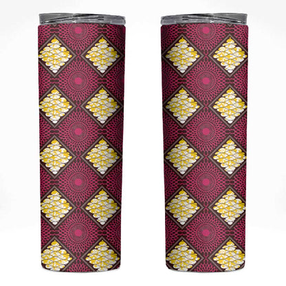 Ruby Gold African Ankara Pattern Skinny Tumbler