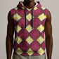 Ruby Gold African Ankara Pattern Sleeveless Hoodie