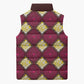 Ruby Gold African Ankara Pattern Sleeveless Puffer Jacket