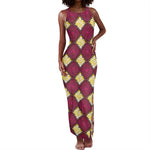 Ruby Gold African Ankara Pattern Tank Maxi Dress