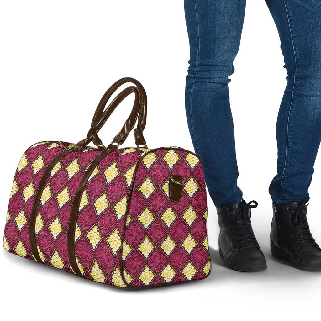 Ruby Gold African Ankara Pattern Travel Bag