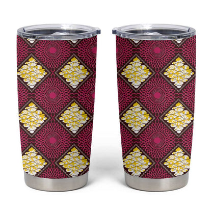 Ruby Gold African Ankara Pattern Tumbler Cup