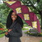 Ruby Gold African Ankara Pattern Umbrella