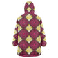 Ruby Gold African Ankara Pattern Wearable Blanket Hoodie