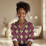 Ruby Gold African Ankara Pattern Women Casual Shirt