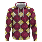 Ruby Gold African Ankara Pattern Zip Hoodie