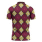 Ruby Gold African Ankara Pattern Zipper Polo Shirt