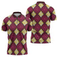 Ruby Gold African Ankara Pattern Zipper Polo Shirt
