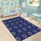 Indigo Diamond African Ankara Pattern Area Rug