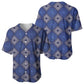 Indigo Diamond African Ankara Pattern Baseball Jersey