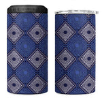 Indigo Diamond African Ankara Pattern 4 in 1 Can Cooler Tumbler