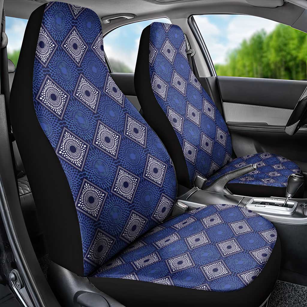 Indigo Diamond African Ankara Pattern Car Seat Cover