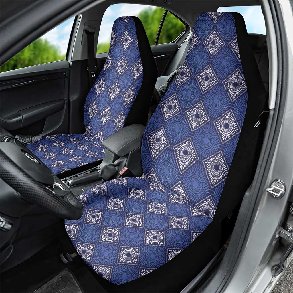 Indigo Diamond African Ankara Pattern Car Seat Cover