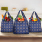 Indigo Diamond African Ankara Pattern Grocery Bag