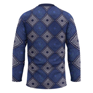 Indigo Diamond African Ankara Pattern Hockey Jersey