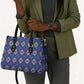 Indigo Diamond African Ankara Pattern Leather Bag
