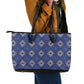 Indigo Diamond African Ankara Pattern Leather Tote Bag