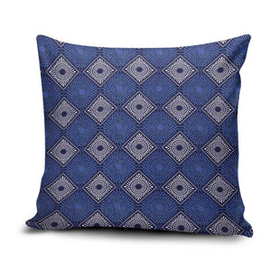 Indigo Diamond African Ankara Pattern Pillow Cover