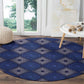 Indigo Diamond African Ankara Pattern Round Carpet