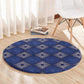 Indigo Diamond African Ankara Pattern Round Carpet