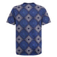 Indigo Diamond African Ankara Pattern Rugby Jersey
