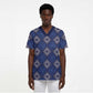 Indigo Diamond African Ankara Pattern Scrub Top